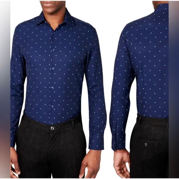 Brooklyn Brigade Slim Fit Wrinkle Resistant Cool Tech Long Sleeve Dress Shirt - Picture 1 of 12